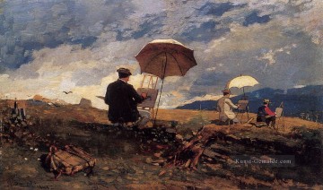  Berge Galerie - Künstler Sketching im Weißen Berge Realismus Maler Winslow Homer